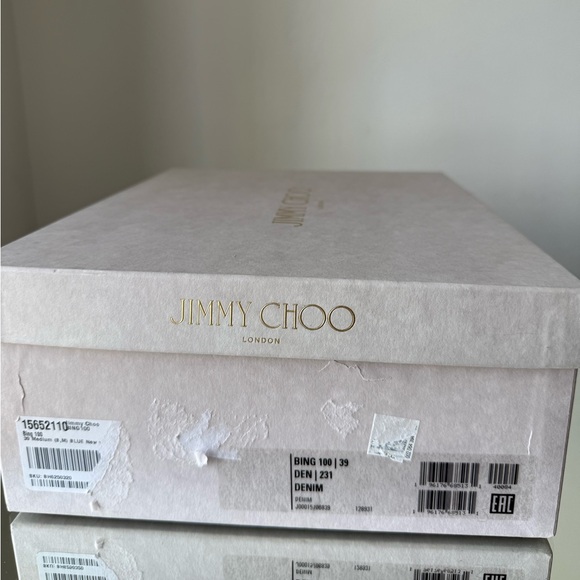 New Jimmy Choo Bing 100 embellished denim mules 39 $1,095 - Picture 7 of 15